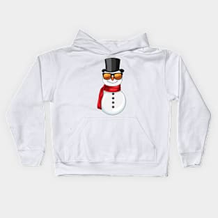 Snowman Christmas Sunglasses Kids Hoodie